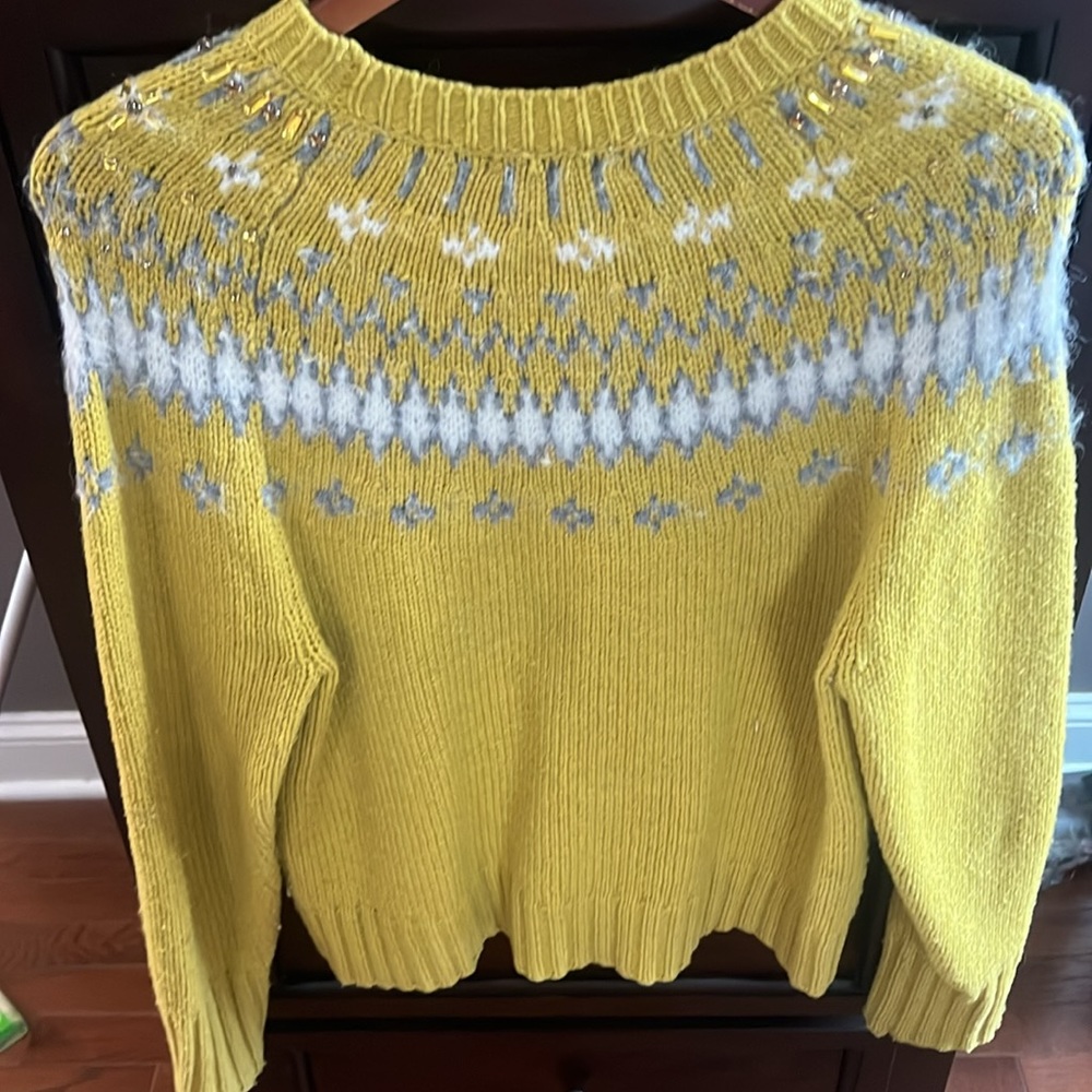 JCREW Holiday 2019 Embellished Fair Aisle M - Picture 7 of 8